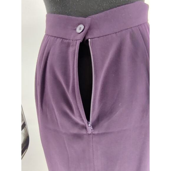 Adolfo Studio Woman Purple Suit Size 8 Jacket Pencil Skirt Lined Slits Back Zip - Picture 7 of 11